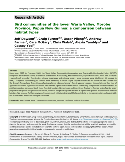 Bird communities of the lower Waria Valley, Morobe Province