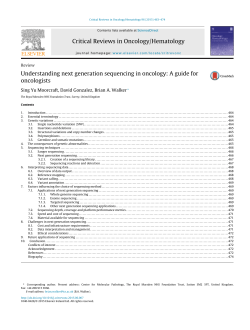Understanding next generation sequencing in oncology