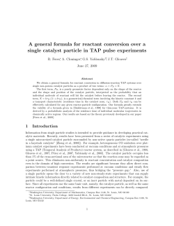 A general formula for reactant conversion over a single catalyst