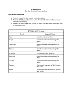 DFW MiniCAST Standing Committee Responsibilities Door Prizes