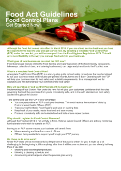 Food Act Guidelines - Rotorua Lakes Council