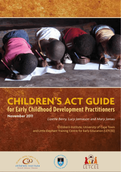 Children`s Act guide for early childhood