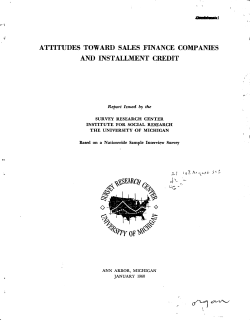 attitudes toward sales finance companies and installment credit