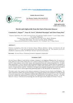 Sterols and triglyceride from the fruit of Garcinia binucao