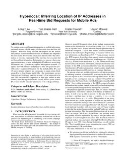 Hyperlocal: Inferring Location of IP Addresses in - Tina Eliassi-Rad
