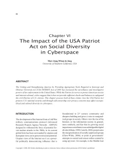 The Impact of the USA Patriot Act on Social Diversity in Cyberspace