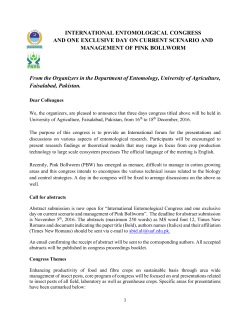 INTERNATIONAL ENTOMOLOGICAL CONGRESS AND ONE