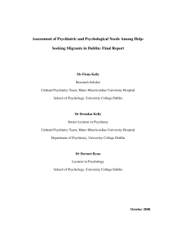 Assessment of Psychiatric and Psychological Needs Among Help