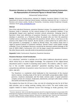 Pesantren Literature as a Form of Ideological