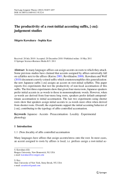 The productivity of a root-initial accenting suffix, [-zu]