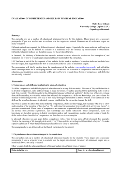 Evaluation of competences and skills in physical