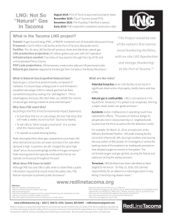 www.redlinetacoma.org LNG: Not So “Natural” Gas In Tacoma