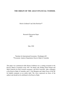 The Origin of the Asian Financial Turmoil