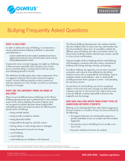 Bullying Frequently Asked Questions
