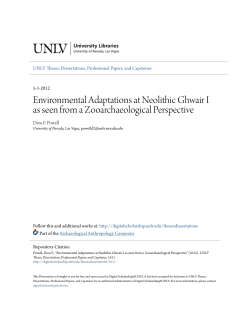 Environmental Adaptations at Neolithic Ghwair I as seen from a