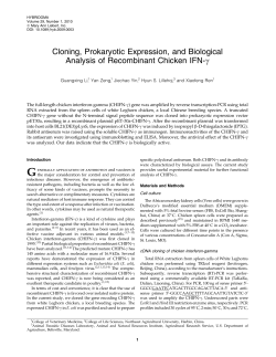 Cloning, Prokaryotic Expression, and Biological Analysis of