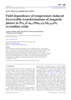 Field dependence of temperature induced irreversible