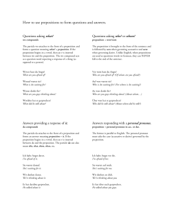 How to use prepositions to form questions and answers.