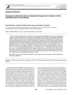 Prepregnancy Body Mass Index and Gestational Weight Gain in
