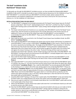 Tile Redi® Installation Guide Redi Bench® Shower