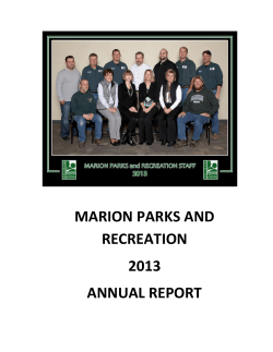 marion parks and recreation 2013 annual report