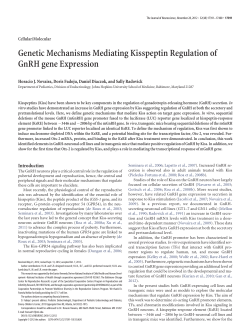 Genetic Mechanisms Mediating Kisspeptin Regulation of GnRH