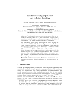 Smaller decoding exponents: ball