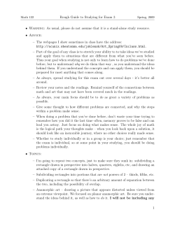 Rough Guide to Studying for Exam 3 &bull; Warning: As usual, please do