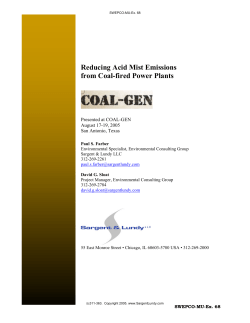 Reducing Acid Mist Emissions from Coal