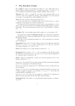 7 The Random Graph