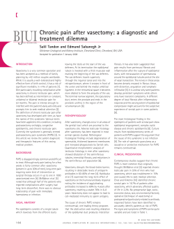 Chronic pain after vasectomy: a diagnostic and treatment dilemma