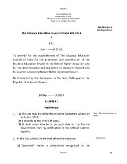 Draft Distance Education Council of India Bill, 2014