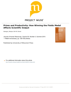 Prizes and Productivity: How Winning the Fields Medal Affects
