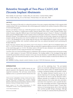 Retentive Strength of TwoPiece CAD/CAM Zirconia