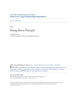 Rising Above Principle - Penn Law: Legal Scholarship Repository