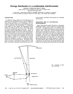 Energy distribution in a scatterplate interferometer