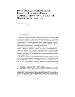 institutional governance for essential industries under complexity