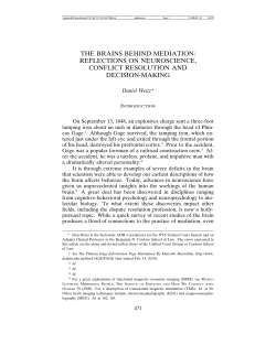 the brains behind mediation: reflections on neuroscience, conflict