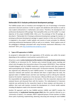 Deliverable D3.5: Evaluate professional development package