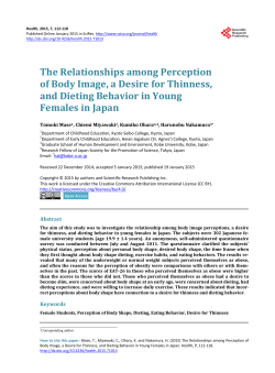 The Relationships among Perception of Body Image, a Desire for