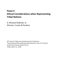 Panel 3 Ethical Considerations when Representing Tribal Nations