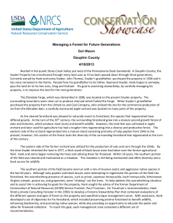 Managing a Forest for Future Generations Dauphin County 4/18/2013