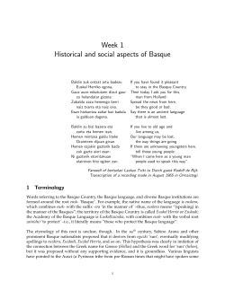 Social and historical aspects of Basque