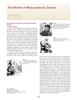 THE HISTORY OF MUSCULOSKELETAL TUMORS