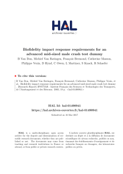 Biofidelity impact response requirements for an advanced mid