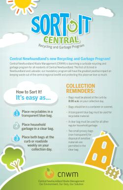 Quick Reference Card - Central Newfoundland Waste Management