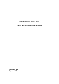 Proposed Culpable Homicide (Scotland) Bill consultation summary