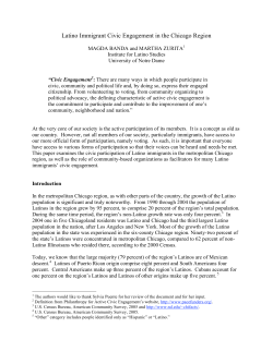 Latino Immigrant Civic Engagement in the Chicago Region