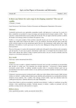 Is there any future for cash crops in developing