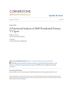 A Functional Analysis of 2008 Presidential Primary TV Spots